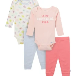 4-Piece Baby Girls Cozy Girl Onesies® Bodysuits and Pants