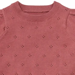 2-Piece Baby Girls Dark Rose Sweater Knit Top and Shorts Set