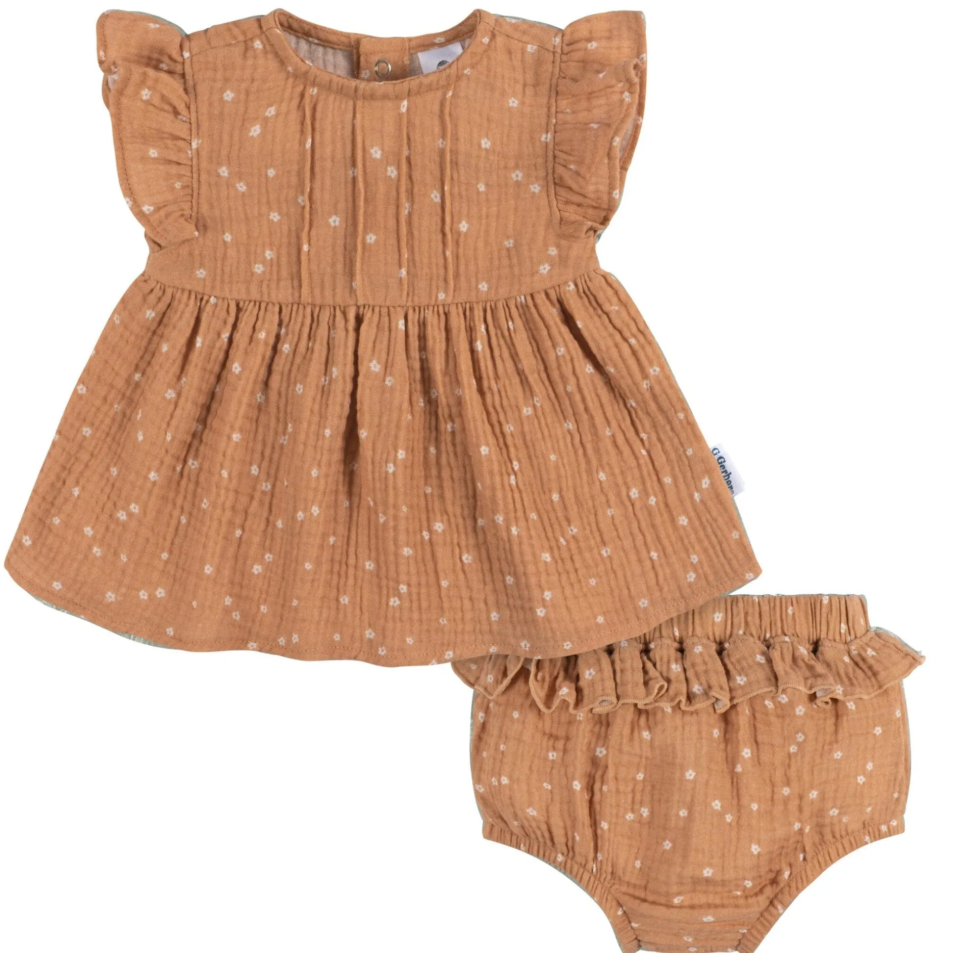 2-Piece Baby Girls Ditsy Floral Tunic and Diaper Cover Set