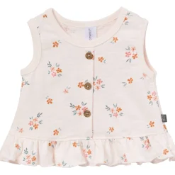 4-Piece Baby Girls Flower Bunches Sleeveless Peplum Tops and Shorts Set