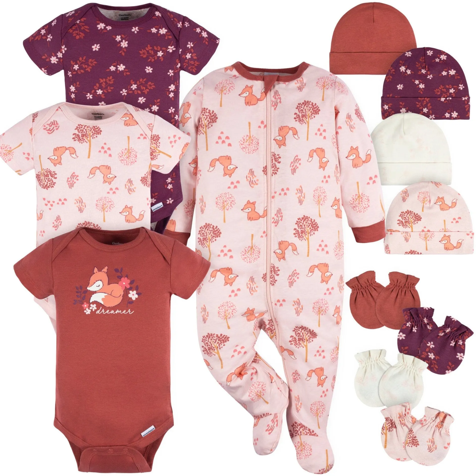 12-Piece Baby Girls Fox Layette Bundle