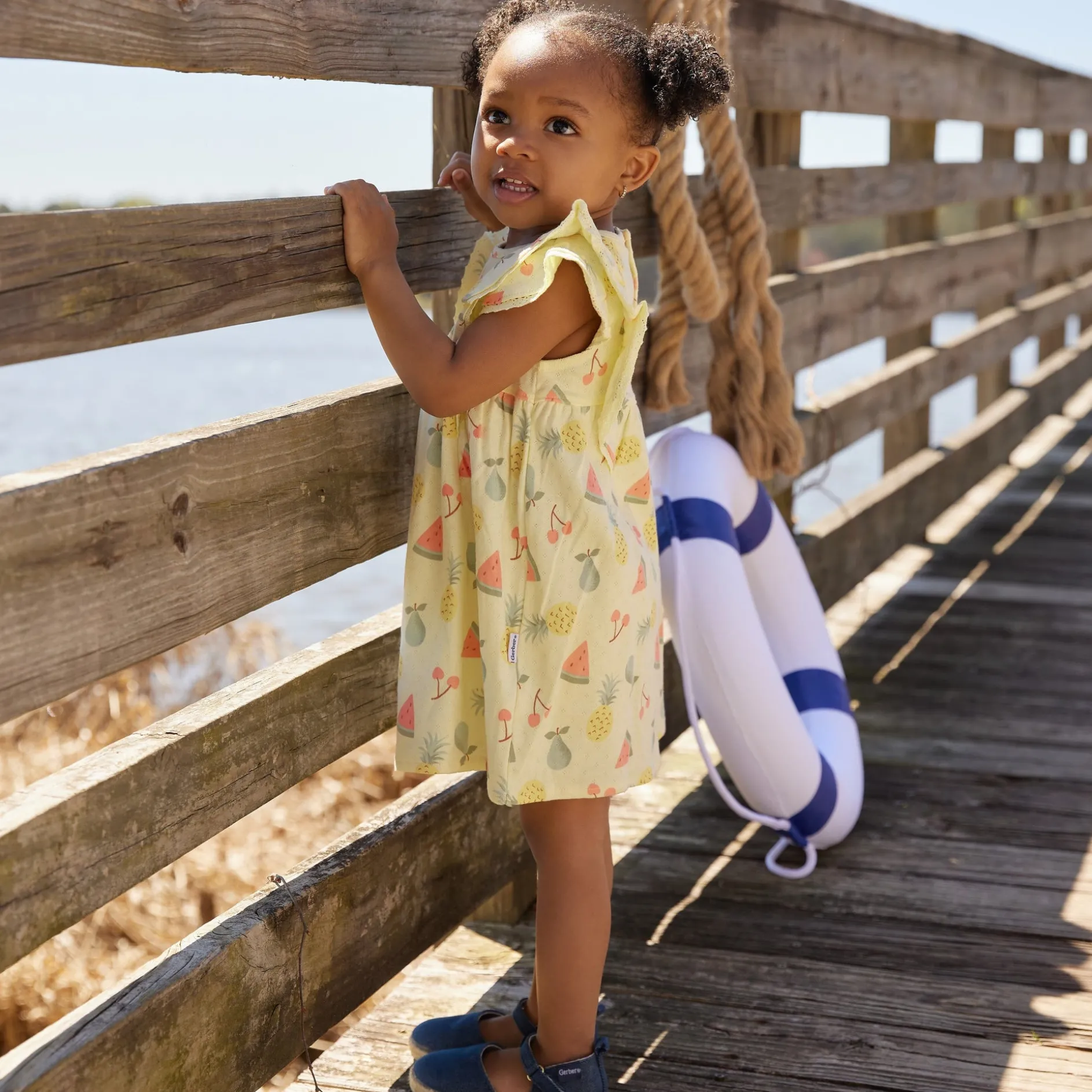 2-Piece Baby Girls Fruit Dress & Diaper Cover Set