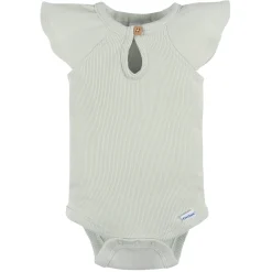 2-Piece Baby Girls Green Lily Bodysuit and Shorts Set