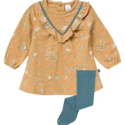 2-Piece Baby Girls Heirloom Floral Dress and Tights Set