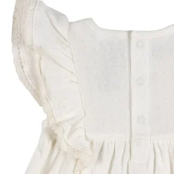 2-Piece Baby Girls Ivory Dress & Diaper Cover Set
