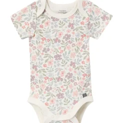 4-Piece Baby Girls Ivory Garden Short Sleeve Bodysuits and Shorts Set