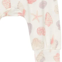 4-Piece Baby Girls Ivory Seashells Viscose Bodysuits and Pants Set