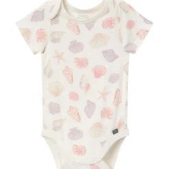 4-Piece Baby Girls Ivory Seashells Viscose Bodysuits and Pants Set