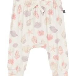 4-Piece Baby Girls Ivory Seashells Viscose Bodysuits and Pants Set