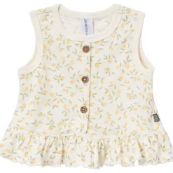 4-Piece Baby Girls Lemon Vines Sleeveless Peplum Tops and Shorts Set