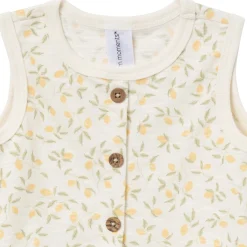 4-Piece Baby Girls Lemon Vines Sleeveless Peplum Tops and Shorts Set