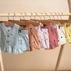 4-Piece Baby Girls Lemon Vines Sleeveless Peplum Tops and Shorts Set