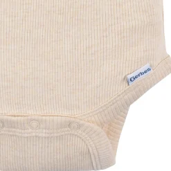 2-Piece Baby Girls Light Oatmeal Heather Bodysuit and Shorts Set