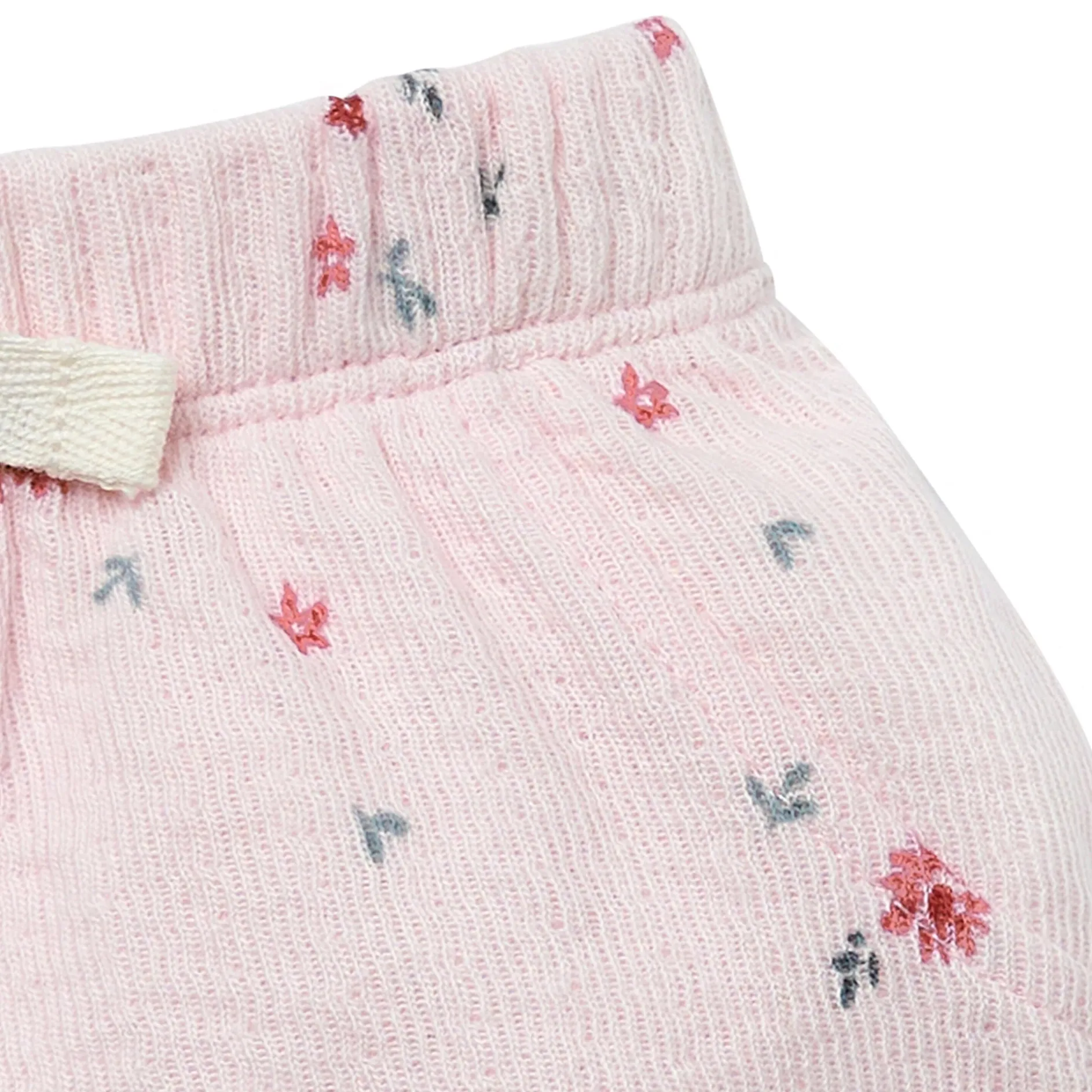 2-Piece Baby Girls Light Pink Floral Ruffled Sleeve Top & Cuffed Shorts Set