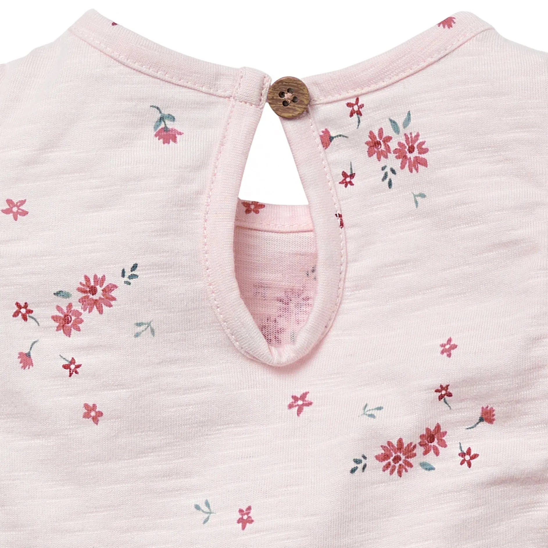 2-Piece Baby Girls Light Pink Floral Ruffled Sleeve Top & Cuffed Shorts Set