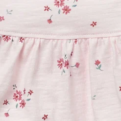 2-Piece Baby Girls Light Pink Floral Ruffled Sleeve Top & Cuffed Shorts Set