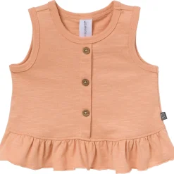4-Piece Baby Girls Light Sky Oranges Sleeveless Peplum Tops and Shorts Set