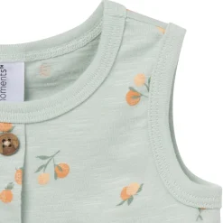 4-Piece Baby Girls Light Sky Oranges Sleeveless Peplum Tops and Shorts Set