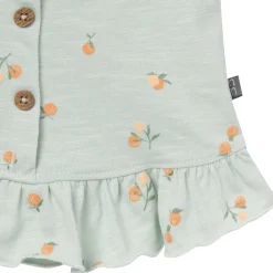 4-Piece Baby Girls Light Sky Oranges Sleeveless Peplum Tops and Shorts Set