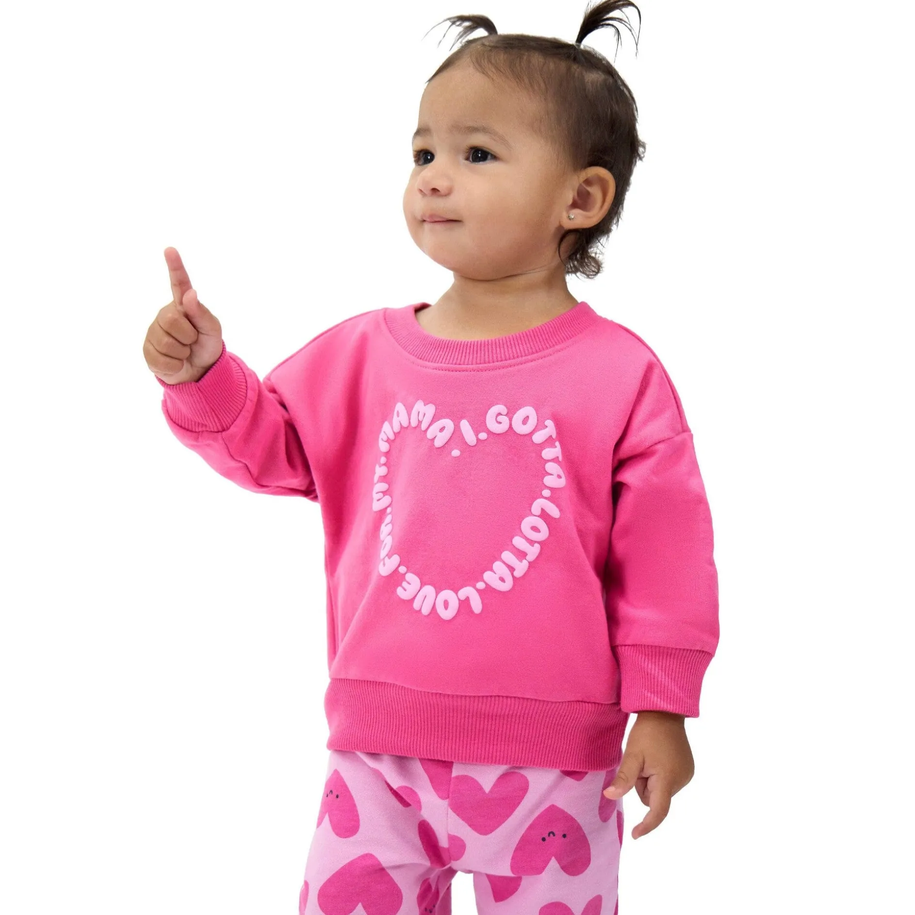 2-Piece Baby Girls Love Mama Sweatshirt Set