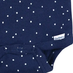 2-Piece Baby Girls Navy Dots Bodysuit & Shorts Set