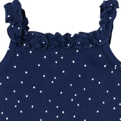 2-Piece Baby Girls Navy Dots Bodysuit & Shorts Set