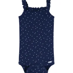 2-Piece Baby Girls Navy Dots Bodysuit & Shorts Set