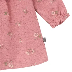 2-Piece Baby Girls Old Rose Floral Dress and Tights Set