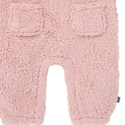 2-Piece Baby Girls Pale Mauve Microplush Overalls