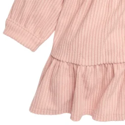 2-Piece Baby Girls Peach Corduroy Dress Set