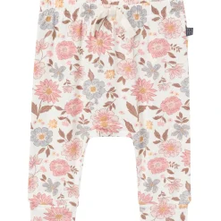 4-Piece Baby Girls Peach Floral Viscose Bodysuits and Pants Set