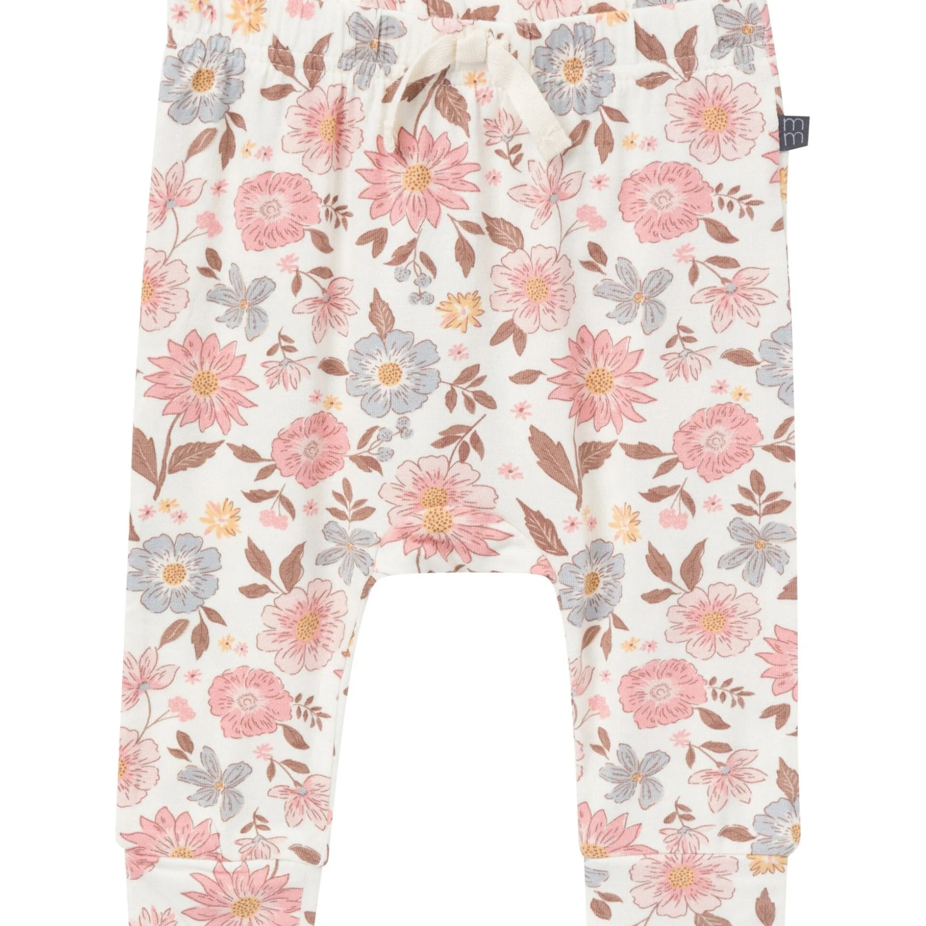 4-Piece Baby Girls Peach Floral Viscose Bodysuits and Pants Set