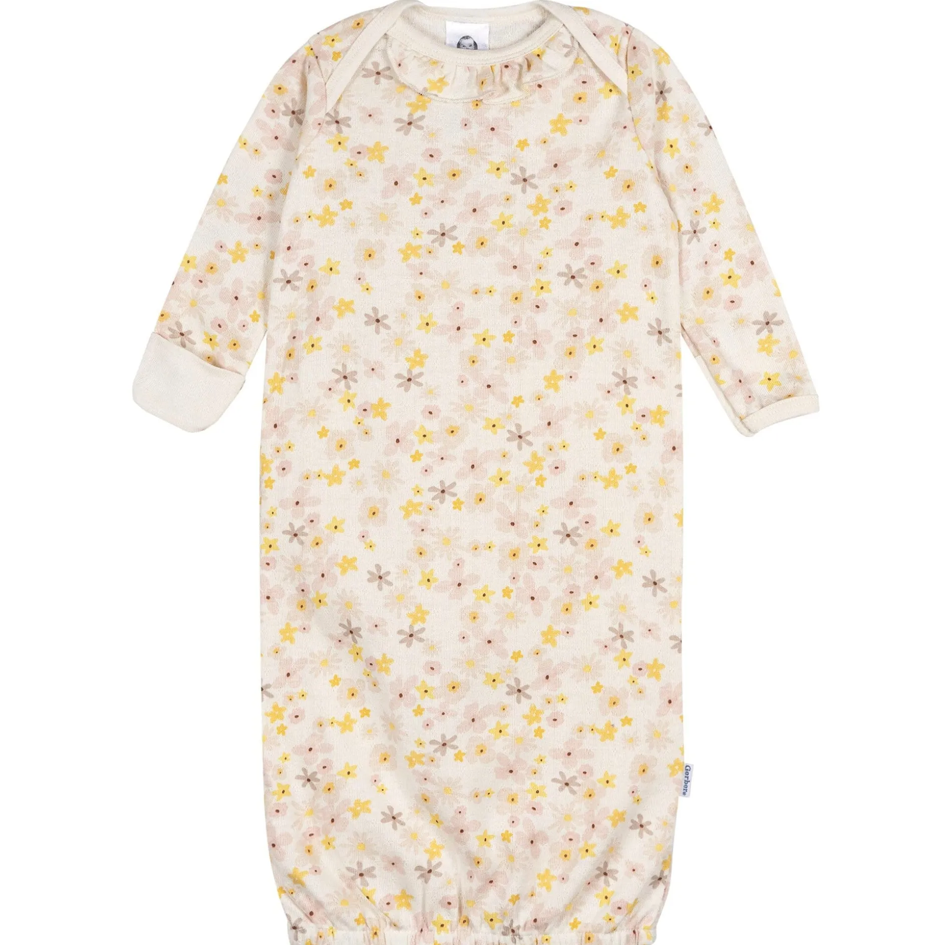 3-Piece Baby Girls Pear Floral Gown Set