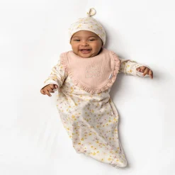 3-Piece Baby Girls Pear Floral Gown Set