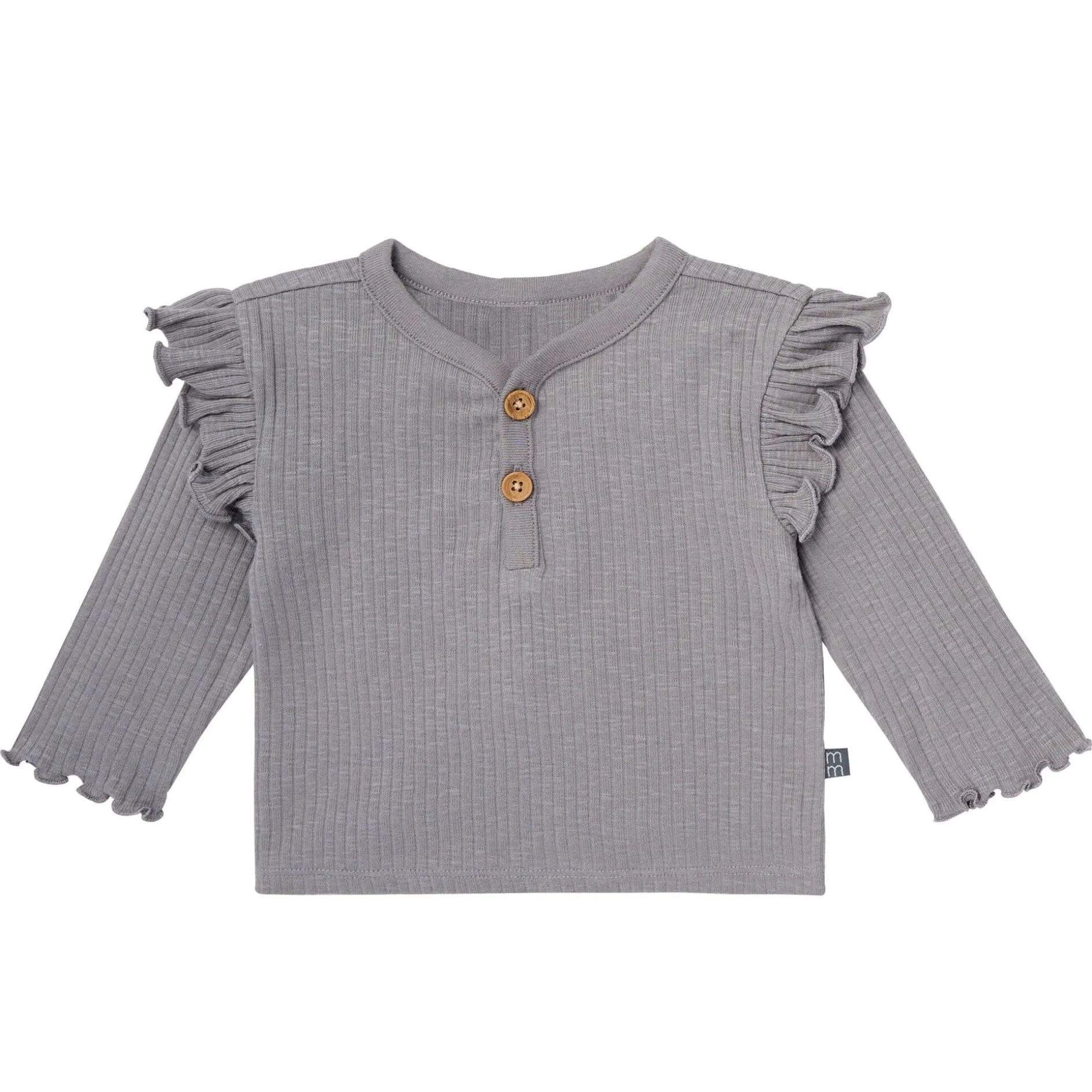 4-Piece Baby Girls Pear Henley Ruffle Tops and Pants Set