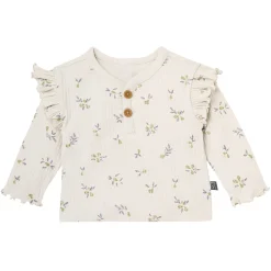 4-Piece Baby Girls Pear Henley Ruffle Tops and Pants Set