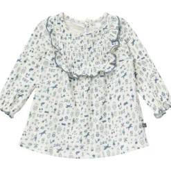 2-Piece Baby Girls Petit Blue Country Dress and Tights Set