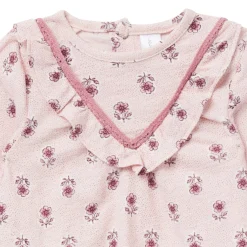 2-Piece Baby Girls Pink Blush Flowers Dress and Tights Set