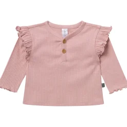 4-Piece Baby Girls Pink Petite Ditsy Henley Ruffle Tops and Pants Set
