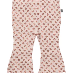 4-Piece Baby Girls Pink Petite Ditsy Henley Ruffle Tops and Pants Set