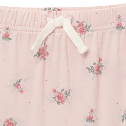 4-Piece Baby Girls Pink Roses Bodysuits and Pants Viscose Set
