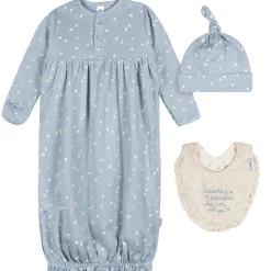 3-Piece Baby Girls Retro Floral Gown Set