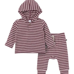2-Piece Baby Girls Rose Hooded Brushed Hacci Set