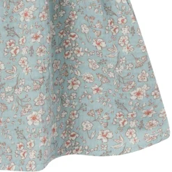 2-Piece Baby Girls Teal Ditsy Puffed Sleeve Dress and Diaper Cover