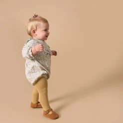 2-Piece Baby Girls Tiny Floral Bubble Romper and Tights