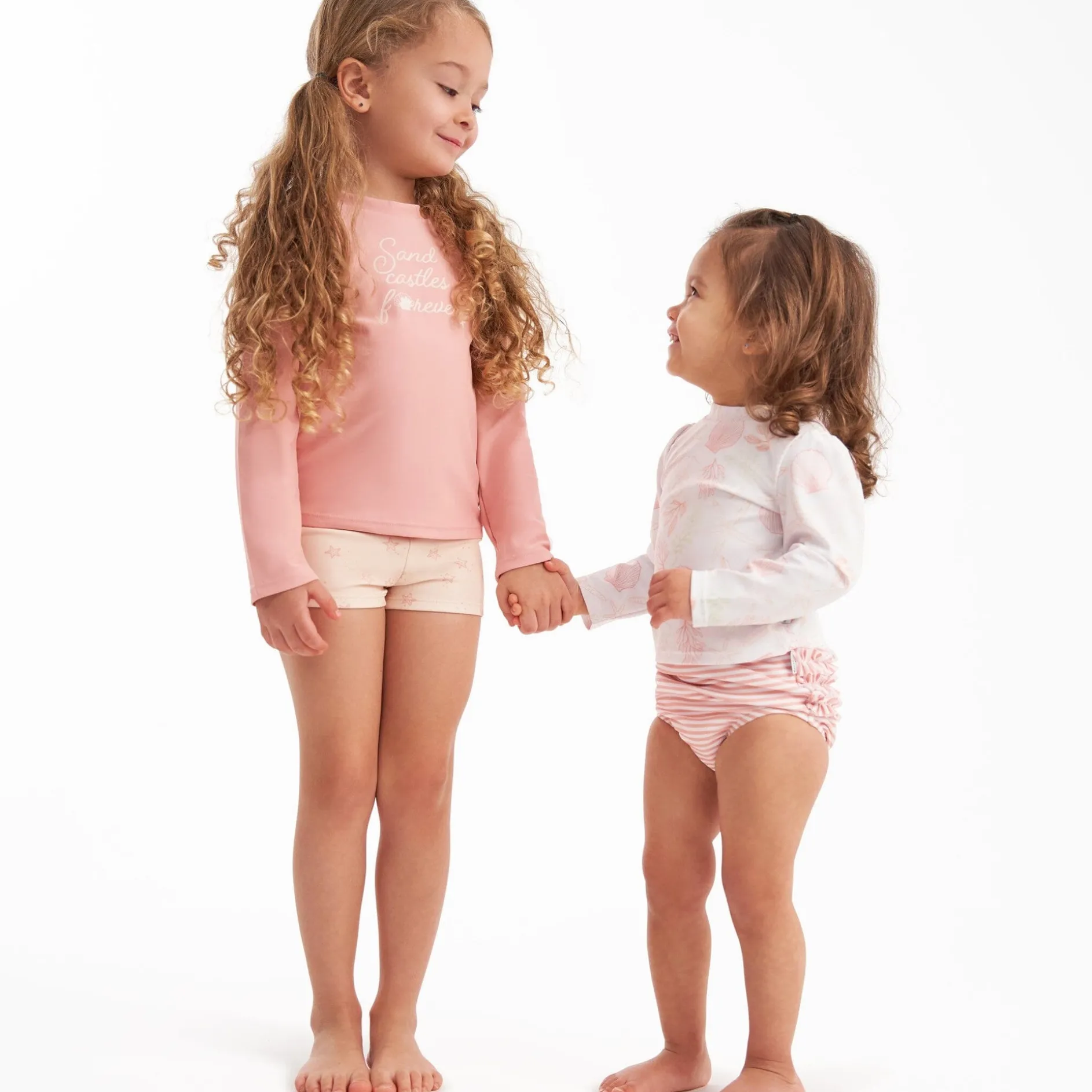2-Piece Baby Girls UPF 50+ Shells Rash Guard & Swim Bottoms Set