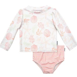 2-Piece Baby Girls UPF 50+ Shells Rash Guard & Swim Bottoms Set