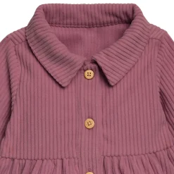 2-Piece Baby Girls Wine Corduroy Dress Set