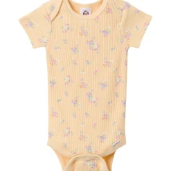 2-Piece Baby Girls Yellow Floral Onesies® Bodysuit and Pants Set