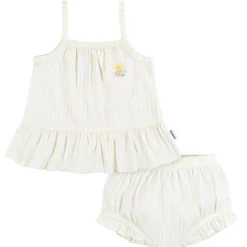 2-Piece Baby Girls Yellow Stripe Tank Top & Diaper Cover Set
